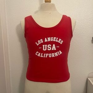 Los Angeles Red Tank Crop Top.